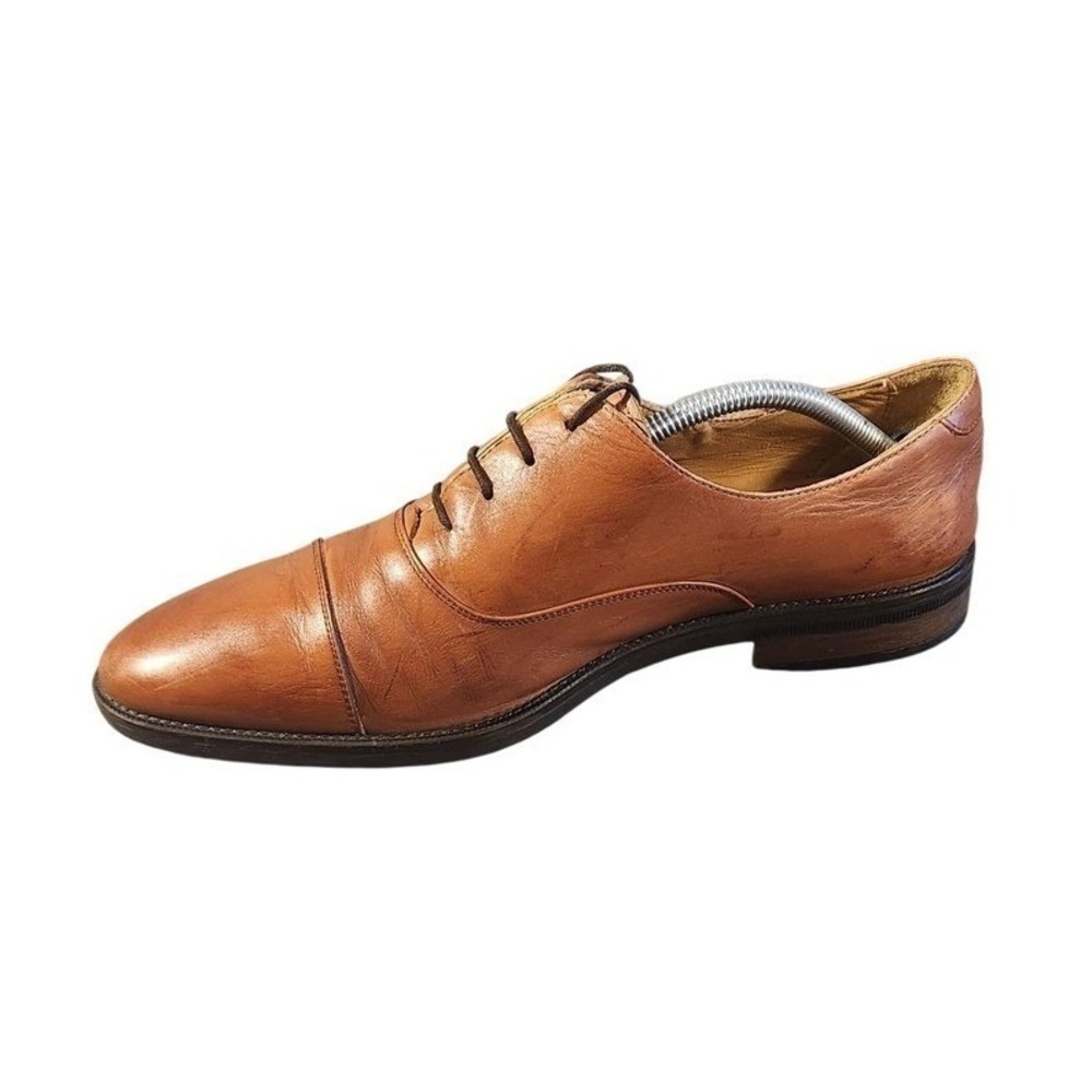 Mango Man Shoes Mens Size 10.5 Brown Leather Cap Toe Oxford Dress Made In Spain